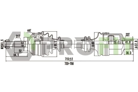 Піввісь PROFIT 2730-0402