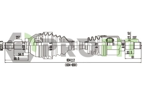 Піввісь PROFIT 2730-0372