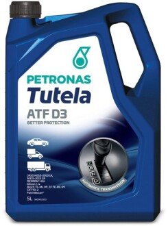 Олива TUTELA ATF D3 (5L) (GM Dexron III-H/Dexron III-G/Allison C4/Ford Mercon) Petronas 76127M12EU