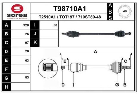 Автозапчасть EAI T98710A1