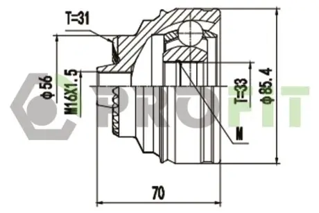 ШРКШ зі змазкою в комплекті PROFIT 2710-1958
