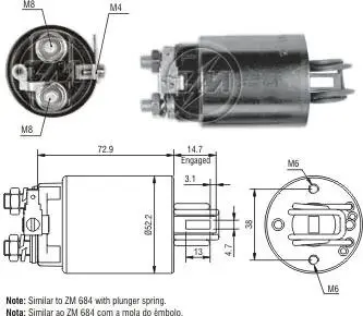 Втягуюче реле стартера ZM ZM1684