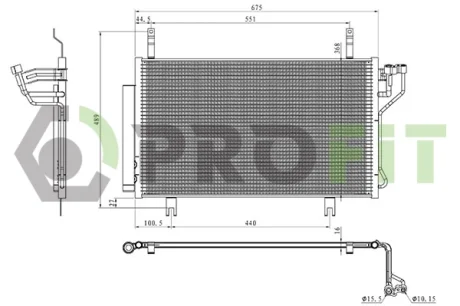 Фото конденсер кондиціонера PROFIT 1770-0569 Конденсер кондиціонера PROFIT 1770-0569