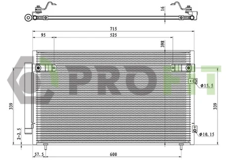 Фото конденсер кондиціонера PROFIT 1770-0564 Конденсер кондиціонера PROFIT 1770-0564