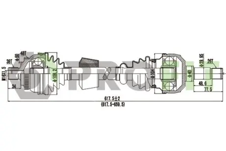 Піввісь PROFIT 2730-0360
