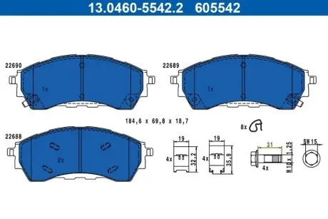 KLOCKI HAM PRZOD ATE 13046055422