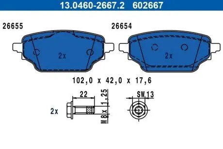 Фото klocki ham tyl ATE 13046026672 KLOCKI HAM TYL ATE 13046026672