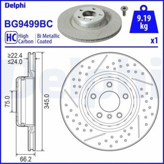 TARCZA HAM TYL 345X24 V 2-CZESCI Delphi BG9499BC