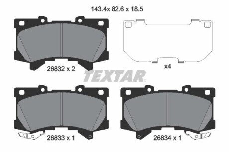 Колодки тормозные (передние) Lexus LX/Toyota Land Cruiser 300 3.3/3.4 21- (Advics) TEXTAR 2683201