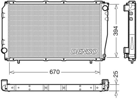 Радіатор двигуна, головний DENSO DRM36016