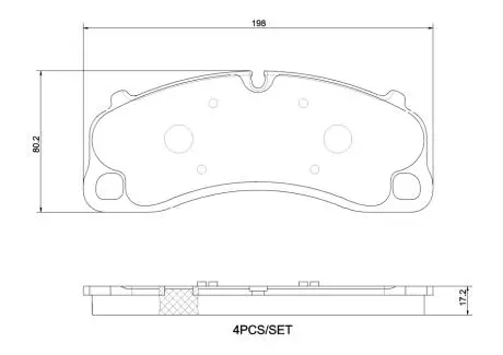 Klocki ham. PORSCHE 718 BOXSTER (982) 04/16-> / PORSCHE 718 CAYMAN (982) BREMBO P65048