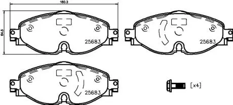 Фото klocki ham. Q3 04/19-> /KODIAQ 04/17-> /SUPERB III 10/15-> /TAYRON X 07/ BREMBO P85147E Klocki ham. Q3 04/19-> /KODIAQ 04/17-> /SUPERB III 10/15-> /TAYRON X 07/ BREMBO P85147E