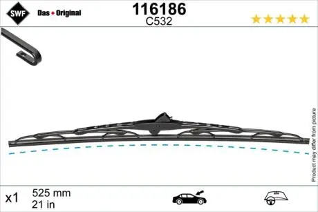 Wycieraczka 525mm STANDARD SWF 116186 (фото 1)