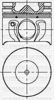 Поршень с кольцами і пальцем (размер отв. 86.01 / STD) FORD MONDEO 2.0TDCI 00- (4цл.) (V185 Duratorq TDI 75-85-100PS, CD132 Duratorq TDI …) Yenmak 31-04033-000