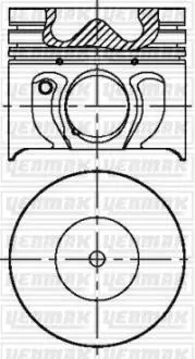 Поршень с кольцами і пальцем (размер отв. 86.01 / STD) FORD MONDEO 2.0TDCI 00- (4цл.) (V185 Duratorq TDI 75-85-100PS, CD132 Duratorq TDI …) Yenmak 31-04033-000