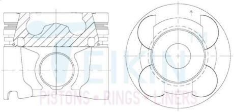 Поршни +0.50mm (к-кт на мотор) YD25DDTI Nissan Pathfinder, Navara TEIKIN 44684AG025