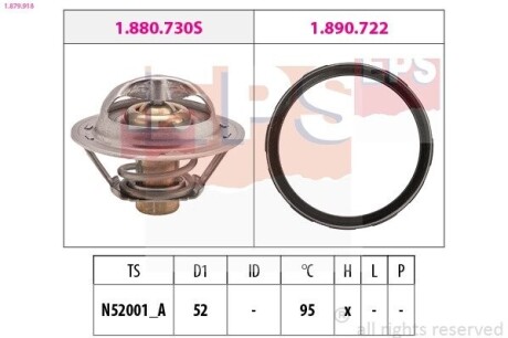 RENAULT Термостат 95 °C з прокладкою ліворуч KOLEOS II (HC_) 2.0 TCe 16- EPS 1.879.918