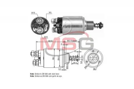 Фото втягуюче реле стартера ZM ZM 536 Втягуюче реле стартера ZM ZM 536
