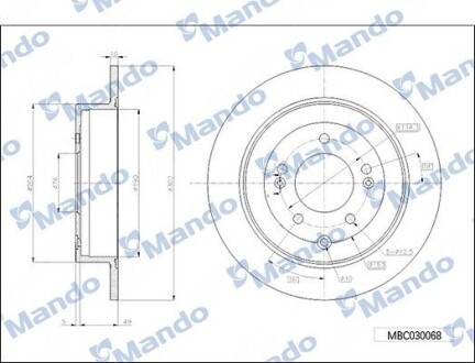 Диск тормозной MANDO MBC030068