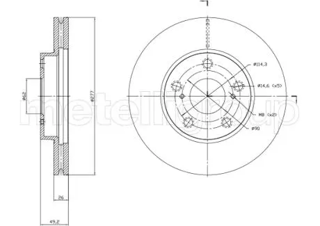 Фото toyota гальмівний диск передн.auris 12-,corolla 13- CIFAM 800-1523C TOYOTA гальмівний диск передн.Auris 12-,Corolla 13- CIFAM 800-1523C