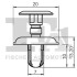 Кліпса кріплення обшивки (к-кт 10шт) Toyota Avensis 97-09/Suzuki SX4 06- Fischer Automotive One (FA1) 33-30004.10 (фото 2)