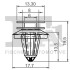 Кліпса кріплення обшивки дверей (к-кт 10 шт) Skoda Octavia/Fabia 99-14 Fischer Automotive One (FA1) 11-40038.10 (фото 2)