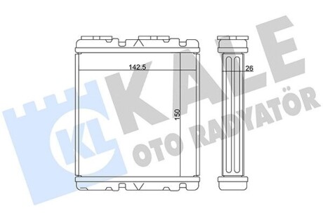 KALE NISSAN Радіатор опалення NAVARA 2.4, 2.5, 3.0, 3.3 97-, PICK UP 2.4, 2.5, 2.7, 3.2 98- KALE OTO RADYATOR 370595