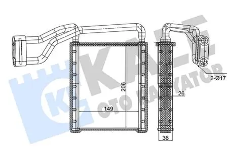KALE FORD Радіатор опалення TRANSIT CUSTOM V362 12-, TOURNEO CUSTOM V362 12- KALE OTO RADYATOR 353835