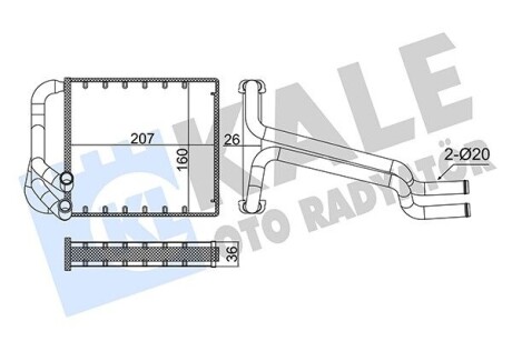 KALE HYUNDAI Радіатор опалення ELANTRA V 1.6, 1.8 10- KALE OTO RADYATOR 355085