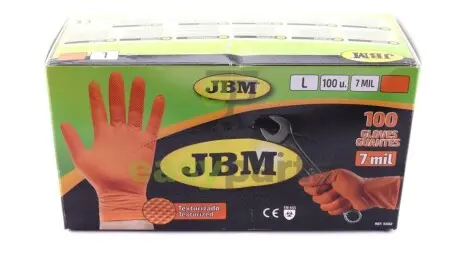 Рукавиці нітрилові (L) 100шт (7mil) (помаранчеві Diamond texture) JBM 53552