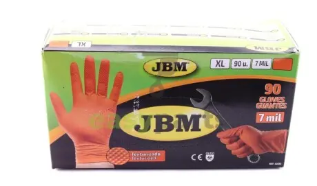 Рукавиці нітрилові (XL) 90шт (7mil) (помаранчеві Diamond texture) JBM 53553