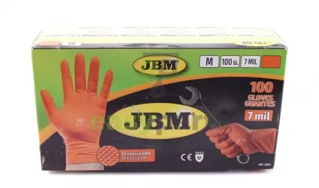 Рукавиці нітрилові (M) 100шт (7mil) (помаранчеві Diamond texture) JBM 53551