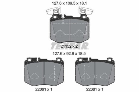 Колодки тормозные (передние) MB GLC-class (X253) 15- TEXTAR 2115203