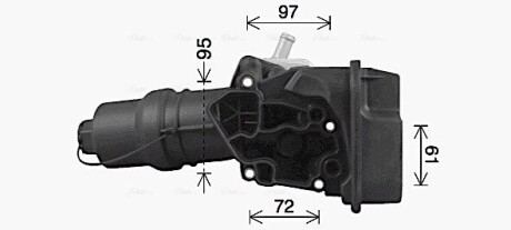 AVA VW Оливний радіатор (з корпусом) Audi A1/3/4/6, Golf V, Passat, Touran, Skoda Octavia II AVA COOLING VN3329H