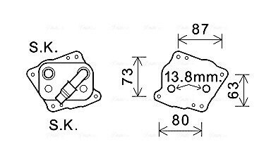 AVA BMW Оливний радіатор (без корпуса) 1 (E81), 1 (E87), 1 (E88), 3 (E90), 5 (E60), X3 (E83) AVA COOLING BW3412