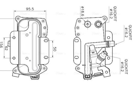 AVA BMW Оливний радіатор 5 (F10) 11-, 5 Touring (F11) 10- AVA COOLING BW3626