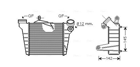 AVA SKODA Інтеркулер FABIA 1.9 00-, VW, SEAT AVA COOLING STA4036