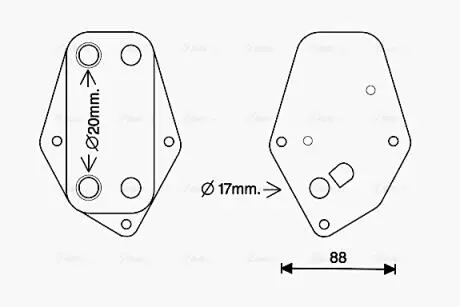 AVA BMW Оливний радіатор 3 E46 2.0d 98- AVA COOLING BW3557