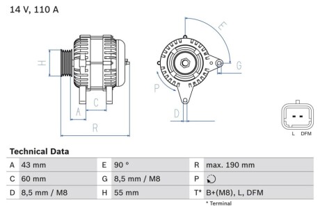 Генератор BOSCH 0986080140