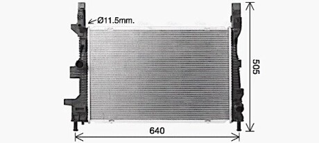Радиатор охлаждения двигателя Ford Focus (14-20), Transit Connect (15-), C-Max (AVA COOLING FD2665