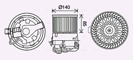 Вентилятор отопителя салона Citroen C3 (16-)/Peugeot 2008 (13-) AVA AVA COOLING PE8558