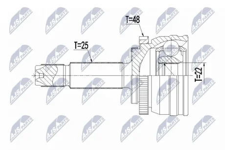 ШАРНІР РІВНИХ КУТОВИХ ШВИДКОСТЕЙ NTY NPZ-HY-561