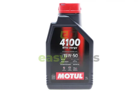 Олива 15W50 4100 Syn-nergy (1L) (API SP) (ACEA A3/B4) (113161) MOTUL 386301