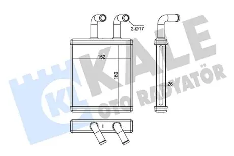 KALE KIA Радіатор опалення K2500/K2700 KALE OTO RADYATOR 346570