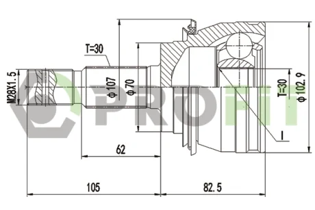 ШРКШ зі змазкою в комплекті PROFIT 2710-3158