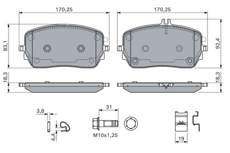 KLOCKI HAM./PRZ/ DB GLS-KLASA /X167/ 20- BOSCH 0986460146