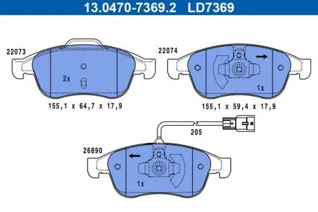 Фото автозапчасть ATE 13047073692 Автозапчасть ATE 13047073692