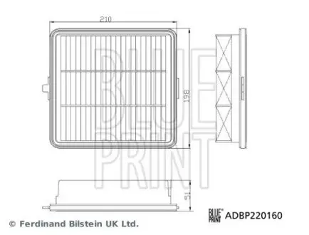HYUNDAI Повітряний фільтр KONA (SX2) 1.6 T-GDi 23- BLUE PRINT ADBP220160