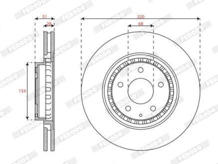 Диск гальмівний FERODO DDF3070C