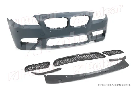 Бампер передній - комплект 5 (F10/F11), 12.09- Polcar 20190774